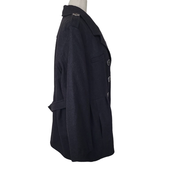 EUC like new wool Hydraulic women's black double breast pea coat oversized 3X - Picture 3 of 13
